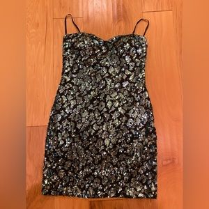 sparkly blue and black homecoming dress - size M